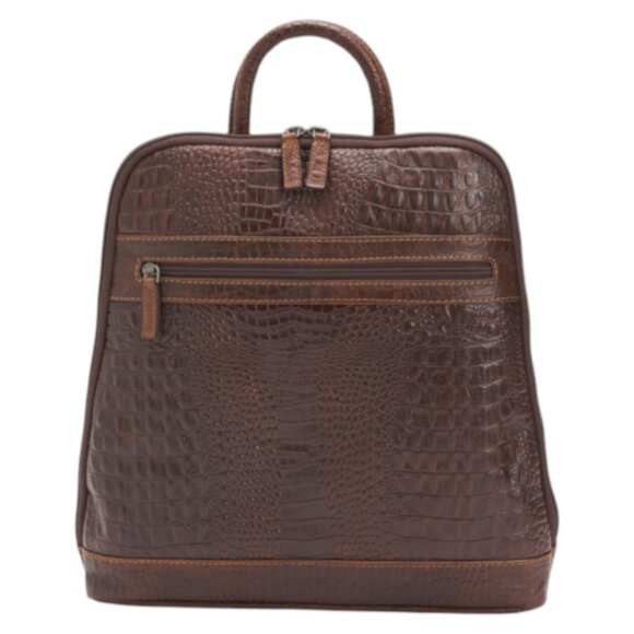 JACK GEORGES Handbags - JACK GEORGES Leather Hornback Croc Embossed Buffalo Adele Backpack